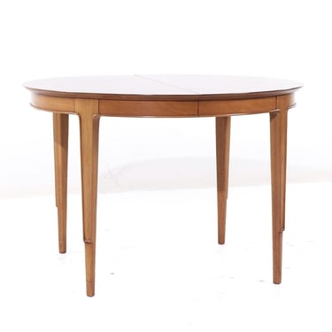 Mount Airy Janus Mid Century Walnut Expanding Dining Table with 2 Leaves - mcm 