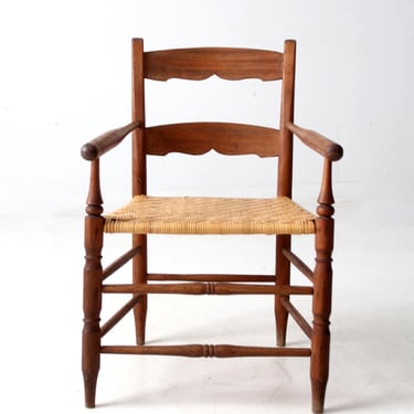 antique woven seat armchair 
