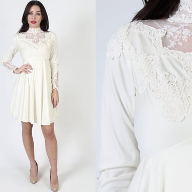 slim fit dress slacks Vintage High Neck Lace Simple Boho Wedding Dress On Sale main image 0