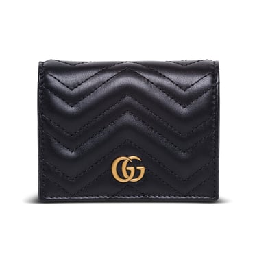 Gucci Women Gg Maromont Black Leather Wallet