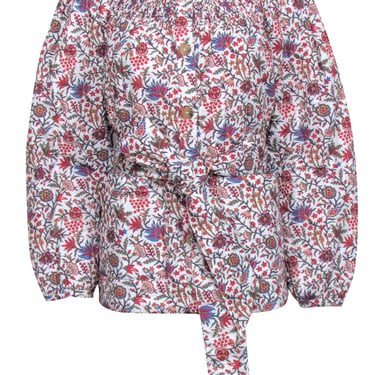 Loeffler Randall - White w/ Multi Color Floral Print Jacket Sz XS