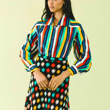 Yves Saint Laurent Rainbow Striped Blouse