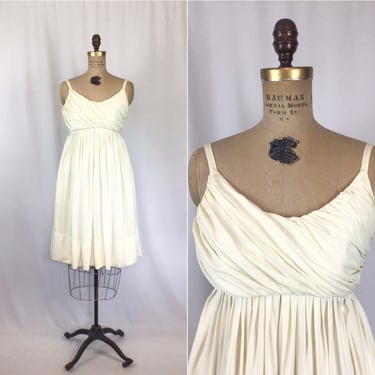 Vintage 50s dress | Vintage ivory knit cocktail dress dress | 1950s Greta Plattry party dress 
