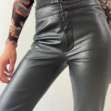 Vintage Nicole Miller Black Leather Pants by VintageRosemond