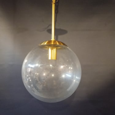 Contemporary Clear Globe Pendant Light 9.5 x 19