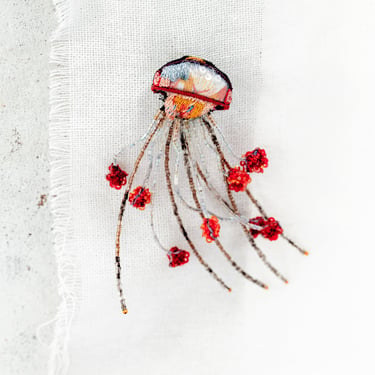 Sea Nettle Jellyfish Embroidered Pin