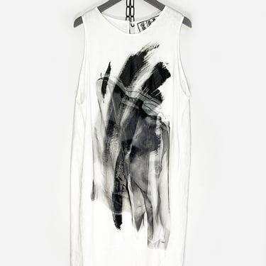 Hand Painted White Brushstroke Dress