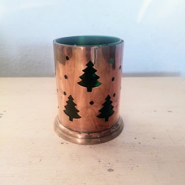 1997 Brass Candle Votive "Trees" 