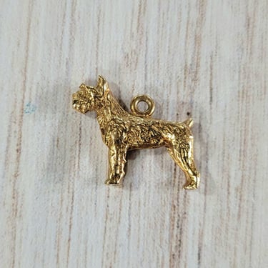 Schnauzer 3D Charm, 14k Gold Charm 