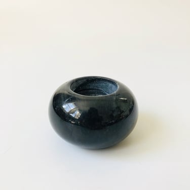 Vintage Black Stone Tealight Candle Holder 