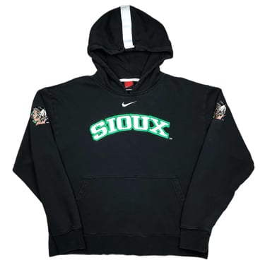 Vintage 90s/Y2K Nike North Dakota Fighting Sioux Hockey Center Swoosh Embroidered Hoodie Sweatshirt Pullover Size Large 