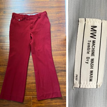 Vintage 1970’s Dark Red Polyester Pants 