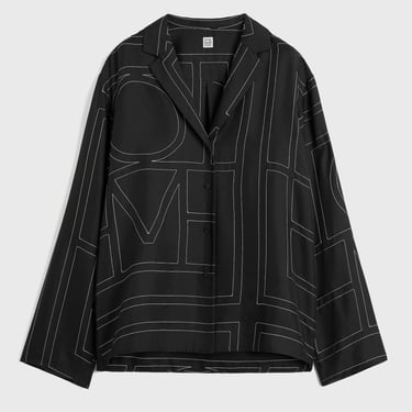 Monogram Silk Pj Top