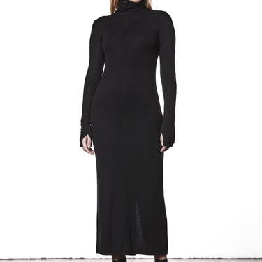Fitted High Neck Maxi Dress