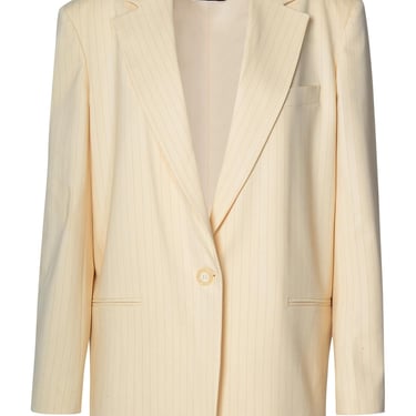 The Andamane 'Guia' Ivory Virgin Wool Blend Blazer Women