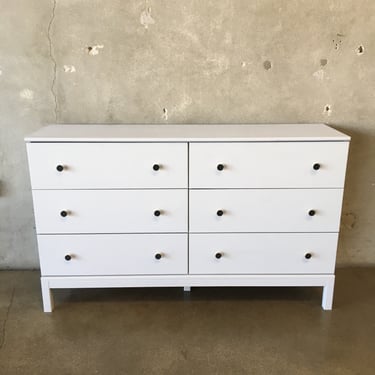 Six Drawer Pine Chest Painted Gray