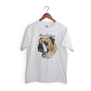 vintage dog shirt / bulldog shirt / 2000s Bulldog animal dog puppy nature heavyweight cotton t shirt Medium 