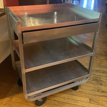 Metal 3 Tier Rolling Cart w One Drawer