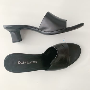 Vintage 1990s / 2000s Ralph Lauren Leather Mules / size 7 