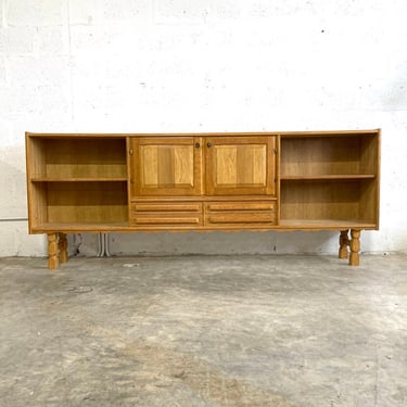 Danish Brutalist Oak Console or Credenza Henning Kjaernulf Attrib 