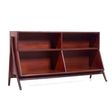 Kipp Stewart for Drexel Declaration Mid Century Walnut Bookcase - mcm 