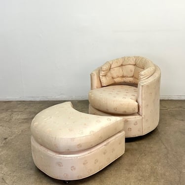 Half moon lounge chair and ottoman 