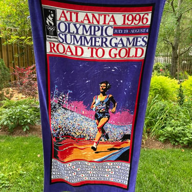 1996 Runner Atlanta Olympics Beach Towel, Road To Gold, Summer Olympics 1996, Track And Field Runner, Game Events, Georgia History 