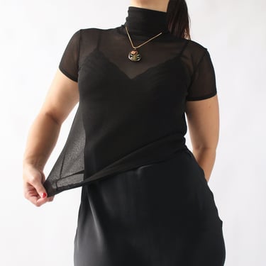 Vintage Turtleneck Sheer Top