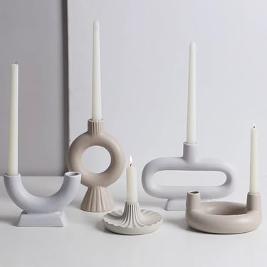 Abstract Candlestick Holder + Bud Vase