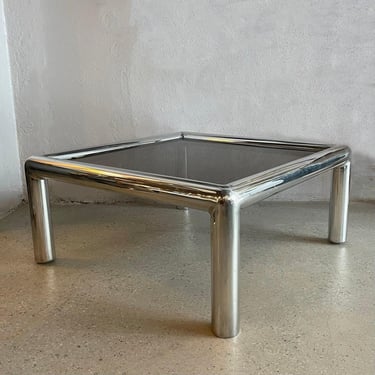Polished Aluminum "Tubo" Coffee Table By John Mascheroni For Vecta