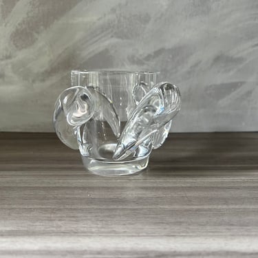 Vintage 1950's Steuben Swirl art glass Bowl or votive, Mid-Century Modern Steuben Art Glass Crystal Swirl Spiral Bowl Donald Pollard 