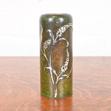 Heintz Arts &#038; Crafts Sterling Silver on Bronze Vase