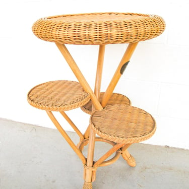 Smithsonian Wicker 4 Tier Table Plant Stand 