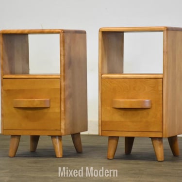 Refinished Heywood Wakefield Birch Nightstands - A Pair 