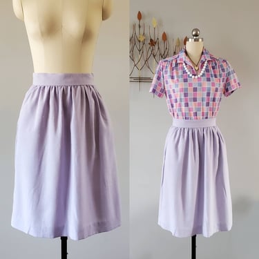 1980s Lavender Skirt with Pocketss 80's Skirt 80s Women's Vintage Size Small 