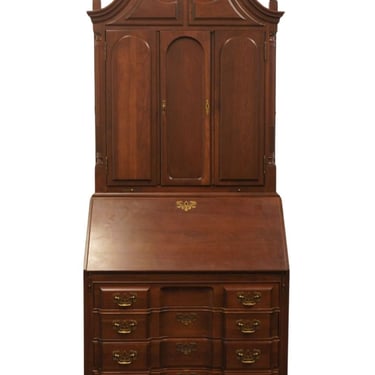 MADDOX Solid Mahogany Traditional Style 39" Blockfront Secretary Desk w. Pediment Cabinet Hutch 1102 