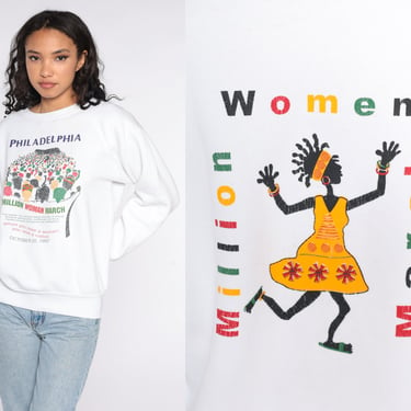 1997 Million Woman March Sweatshirt 90s Philadelphia Pennsylvania Shirt Graphic Sweatshirt African American Protest Shirt 1990s Medium Large 
