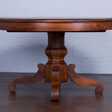 19th Century Country French Louis Philippe Style Walnut Pedestal Table 