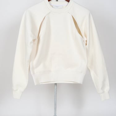 Compact French Terry Cut Out Sweatshirt - Antique White