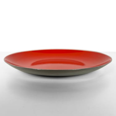 Enameled Red Metal Bowl by Leif Wessmann for Knoll International 