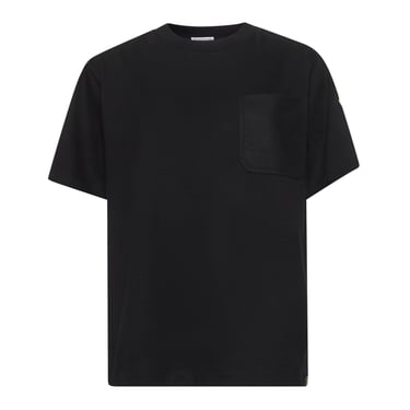 Moncler Women Black Cotton Pocket T-Shirt