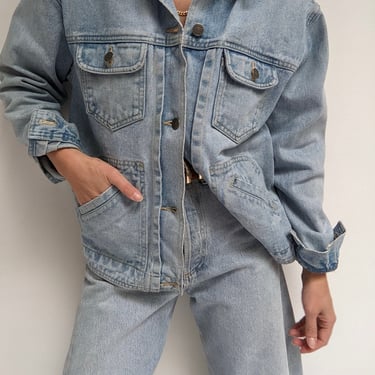 90s Faded Denim Chore Jacket