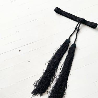 Vintage Black Tassel Belt 