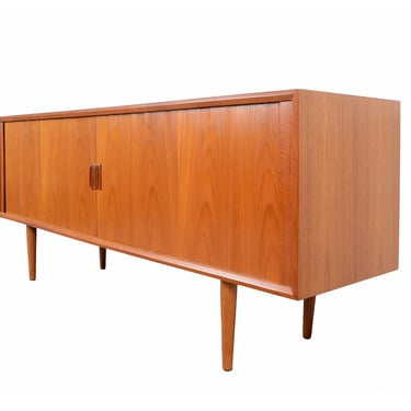 Faarup Mobler Teak Credenza Tambour Doors Designed by Larsen Credenza Danish Modern Model 49 