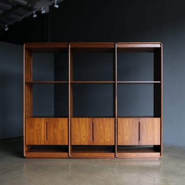 Lou Hodges Handcrafted Walnut Wall Unit for California Design Group, 1978