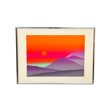 #1608 1980's Vibrant Landscape Screenprint by Maro Mitrovic