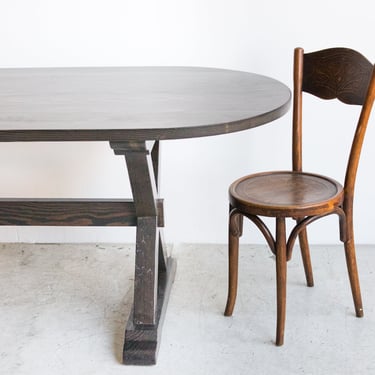 Oval Reclaimed Wood Trestle Table | Floor Sample