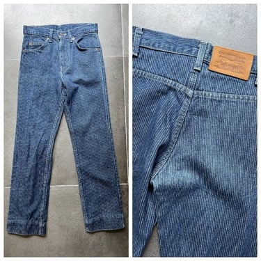 80s Levis Pinstripe Dark Wash Slim Jeans Size XS 