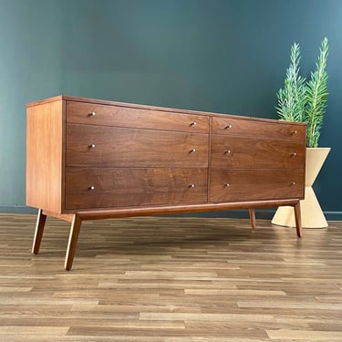 Mid-Century Modern Sculpted Walnut Dresser 