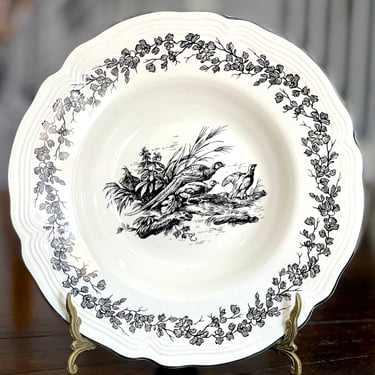 VINTAGE: New England Toile Rimed 9 1/4" Soup Bowl - Tabletops Unlimited - Replacement, Collecting - SKU 36-D-00035183 
